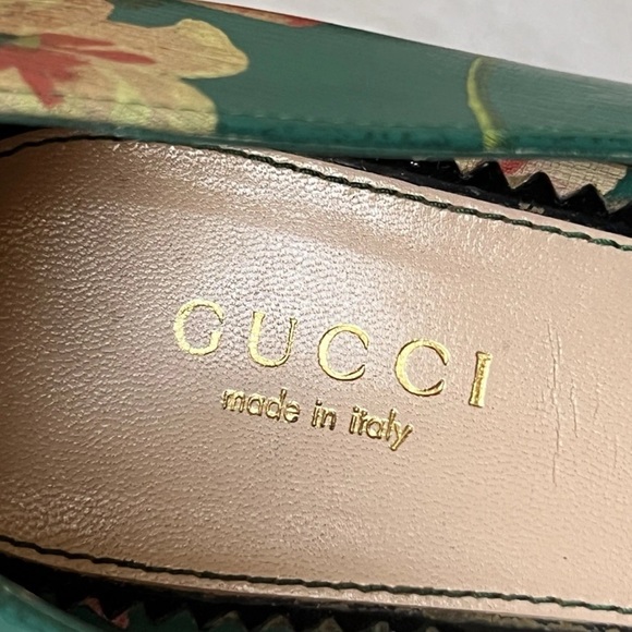 Gucci Green Floral Heels - Picture 10 of 10